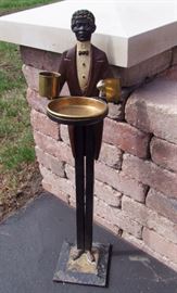 1930s Rare Cast Iron Black Butler Smoking Stand