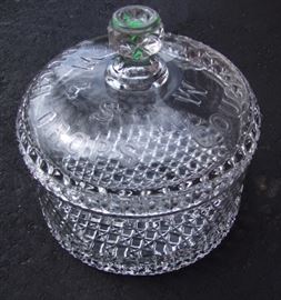 1890 Counter Top Pressed Glass W and S Cough Drops Jar