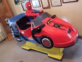 1997 Coin Op Spiderman Ride-On Car by Kiddie (Works...Coin slot is bi-passed)