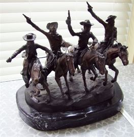 1990s Bronze Replica Remington  Coming Through the Rye