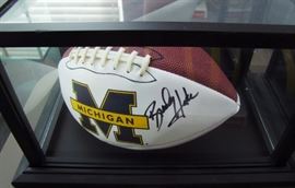 1980 Autographed Brady Hoke U of M Cased Football