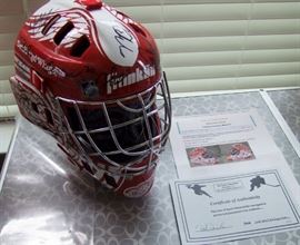 2008 Team Signed Red Wings Helmet with COA