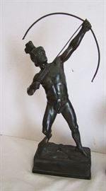 1900 French Painted Spelter Archer Figure
