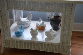 Closer view of the Collection of Hens on a Nest