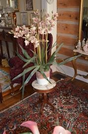 Antique Marble Top Plant Table ( 1 of 3 in the matching Parlor Set )