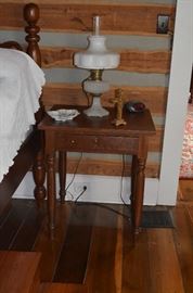 American Primitive Lamp Table with Alladin Lamp