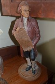 Beautiful Statue of Thomas Jefferson  with Declaration of Independence - signed and dated approx. 1990