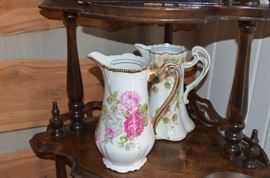 Antique Pitchers, signed w/o lids