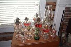 Collection of Antique Oil Lamps