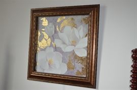 Beautiful Antique Framed Pic of Flowers