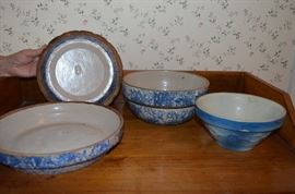 Sponge Ware Mixing Bowls and Rimmed Dishes