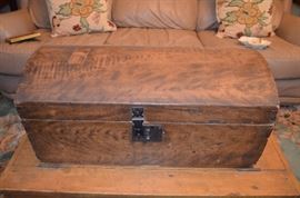 Antique Jenny Lind style Trunk with original shipping lable on Lid
