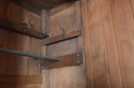 American Primitive Hand Crafted Wardrobe just notice the intricate carving that went into just the locking system