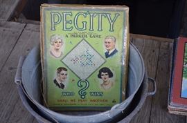 Vintage Board Game plus pail and tub