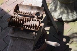 Antique Corn Husker with Primitive Bench