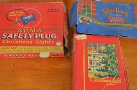 Christmas Lights and their original boxes from nostalgic times past