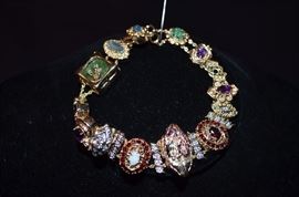 #1. Gorgeous "One of a Kind" Ladies 14k yellow gold Slide Bracelet measuring approx. 8 1/2" in length and has 14 slides including catch and 4 dividers with a total weight of 38.6t5 dwt