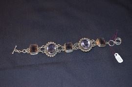 Beautiful Vintage Sterling Necklace with Quartz Stones