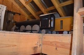 Vintage Christmas Yard Display Train complete with Locomotive, Cars & Track to set it on!!!