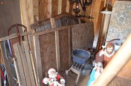 Against the Wall is the very large Vintage Christmas Yard Display Manger made of Wood to be Assembled, of course, Each Christmas