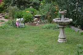Vintage Concrete Fountains can be seen on the grounds as well as the 3 Children of the Bench
