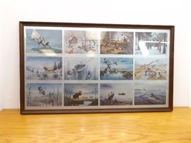 Wood Framed, Pencil Signed RARE Les Kouba Post Card Compilation Print