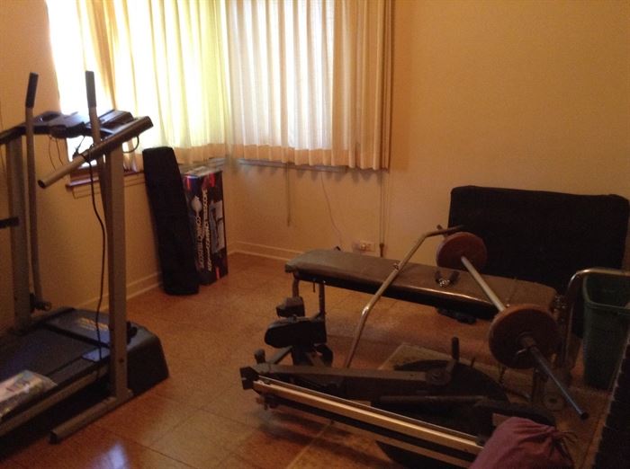 Telescope ~ box/case, treadmill, massage table, weight set, rowing machine