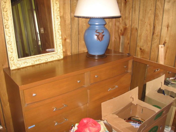 Bassett Dresser with mirror (on floor to the right of the dresser)
