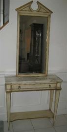 Marble top table with mirror