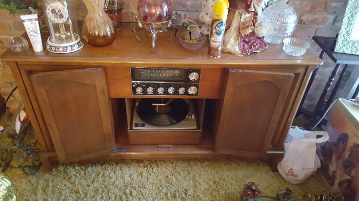Working Stereo and turntable in Maple Cabinet Circa 1960's
