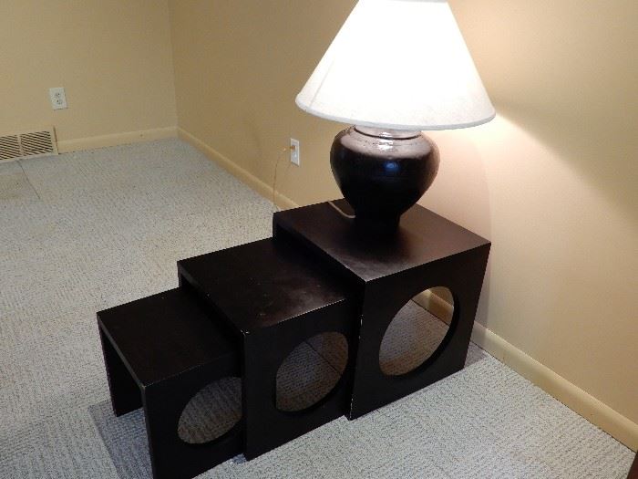 NESTING TABLES AND LAMP