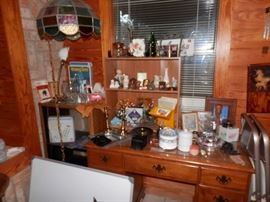 Desks and light fixtures