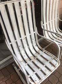 Retro metal patio chairs