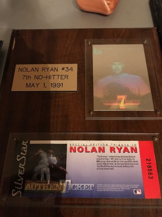 Authentic Nolan Ryan #34 &th No-Hitter May 1, 1991Silver Star