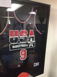 USA basketball jersey signed by Michael Jordan 