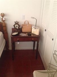 Antique one drawer stand, etc.