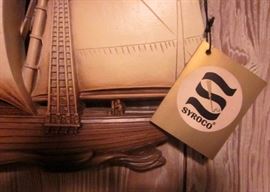 Mid Century modern sailing ship wall decor by Syroco.