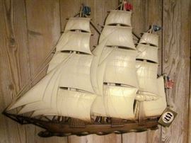 Mid Century modern sailing ship wall decor by Syroco.