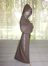 Retired Lladro, Brown matte bisque, Franciscan Monk, #2060