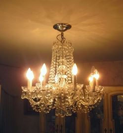 Vintage Crystal chandelier, purchased at Marshall Field's in 1968.  22" wide, 28" tall.