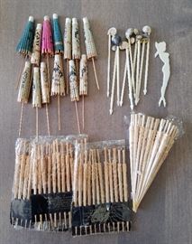 Vintage cocktail picks - mostly never used.