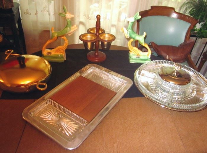 Mid century décor and serving pieces