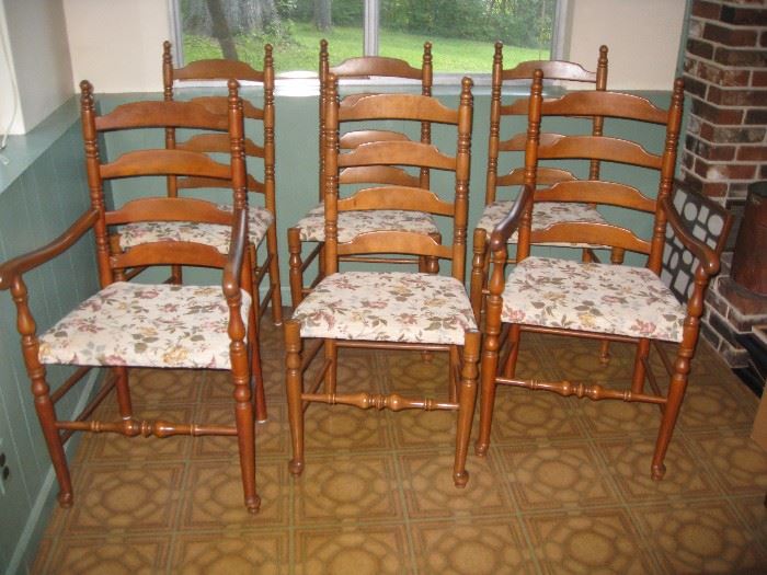 (6) Ladder back chairs