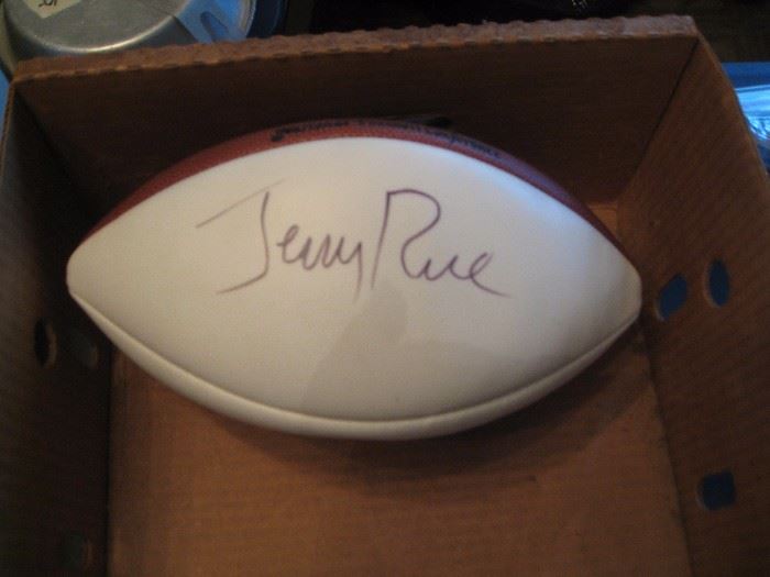 Signed football by Jerry Rice