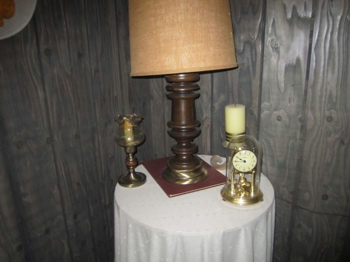 lamp, clock and decor