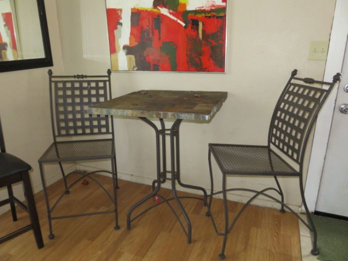 3 PIECE TALL TABLE & CHAIRS