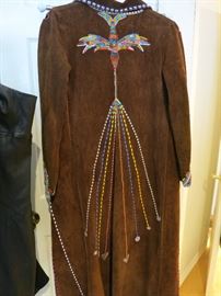 Rare and Very Fine Hand-Beaded on Suede African Masai Coat