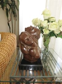 "Nosotros" Orig. Bronze by Victor Salmones, Listed Artist