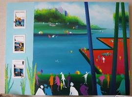 "Seaside" Orig. Mixed Media, signed Posillico