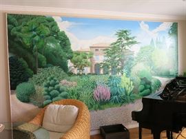 "Tuscan Villa" wall-size original painting by Graham Bannister, listed.  12 Feet Wide!